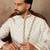 Men white chanderi silk woven design floral straight kurta sets