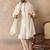 Men white chanderi silk woven design floral straight kurta sets