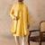 Men yellow chanderi silk woven design floral straight kurta sets