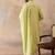 Men green chanderi silk woven design floral straight kurta sets