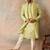 Men green chanderi silk woven design floral straight kurta sets