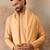 Men peach chanderi silk woven design floral straight kurta sets