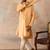 Men peach chanderi silk woven design floral straight kurta sets