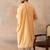 Men peach chanderi silk woven design floral straight kurta sets