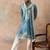 Men blue silk blend woven design floral straight kurta sets