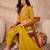 Women yellow viscose floral printed straight kurta sets