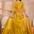 Women yellow viscose floral printed straight kurta sets
