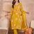 Women yellow viscose floral printed straight kurta sets