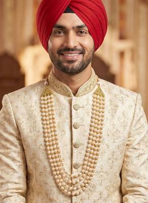   pearl beads dulha groom sherwani mala for   for wedding | layered mala | perfect for groom 5