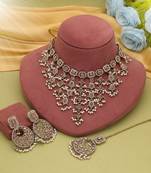 Gold color kundan necklace set
