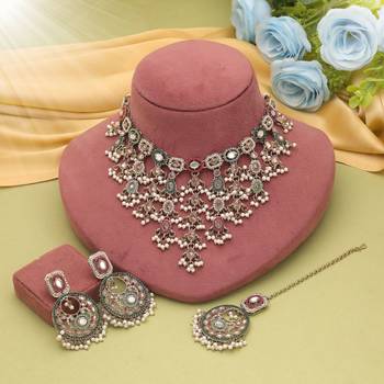 Multi color kundan necklace set 1