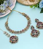 Multi color kundan necklace set