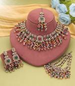 Multi color kundan necklace set