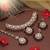 Maroon color kundan necklace set