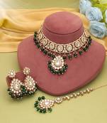 Green color kundan necklace set