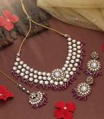 Light purple color kundan necklace set