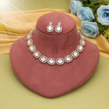 White color kundan necklace set 1