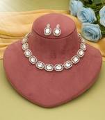 White color kundan necklace set