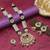 Green color long kundan necklace set