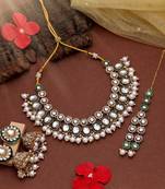 White color kundan necklace set
