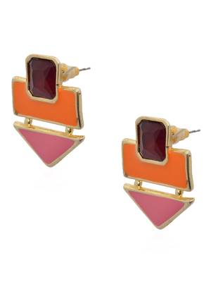 Crunchy Fashion Color Rush Orange Blush Earrings-Cfe0529 2