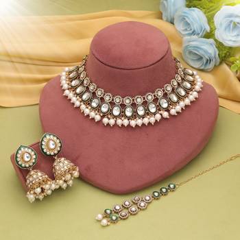 White color kundan necklace set 2