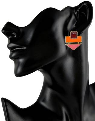 Crunchy Fashion Color Rush Orange Blush Earrings-Cfe0529 3
