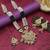 Green color long kundan necklace set