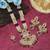 Maroon color long kundan necklace set