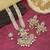White color long kundan necklace set