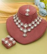 White color kundan necklace set