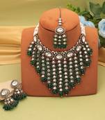 Green color kundan necklace set