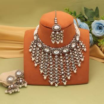 White color kundan necklace set 1