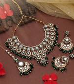 Green color kundan necklace set