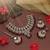 Maroon color kundan necklace set