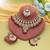 Maroon color kundan necklace set
