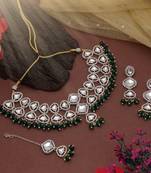 Green color kundan necklace set