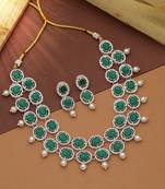 Green color kundan necklace set