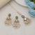 White color kundan earrings tikka set