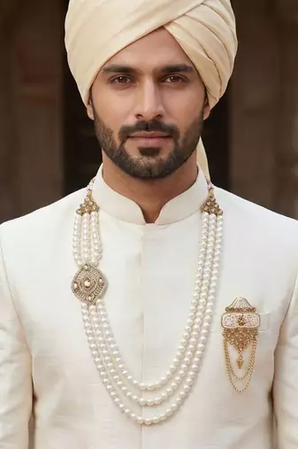 Groom mala and brooch set
