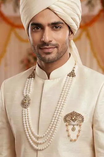 Groom mala and brooch set