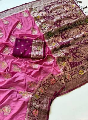 Pink Color Georgette Saree With Blouse 2
