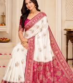 White Color Georgette Saree With Blouse