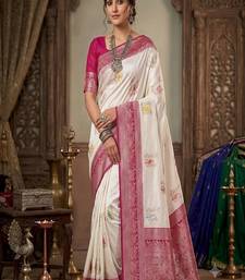 White Color Georgette Saree With Blouse