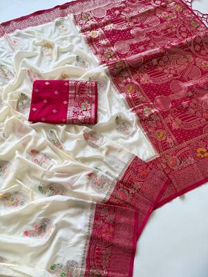 White Color Georgette Saree With Blouse 3