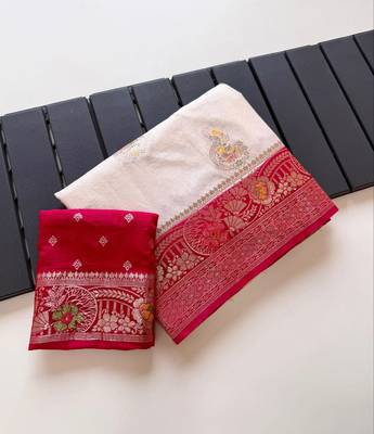 White Color Georgette Saree With Blouse 4