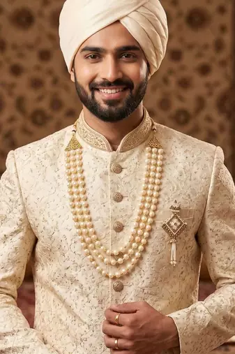 Groom mala and brooch set