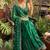 Emerald Color  embroidery And sequence work Satin Saree