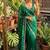 Emerald Color  embroidery And sequence work Satin Saree