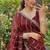 Maroon Color  embroidery And sequence work Satin Saree